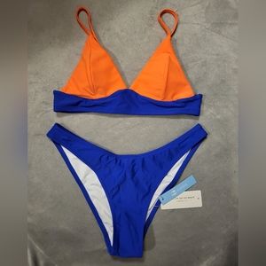 NWT Cupshe Orange and Blue Bikini